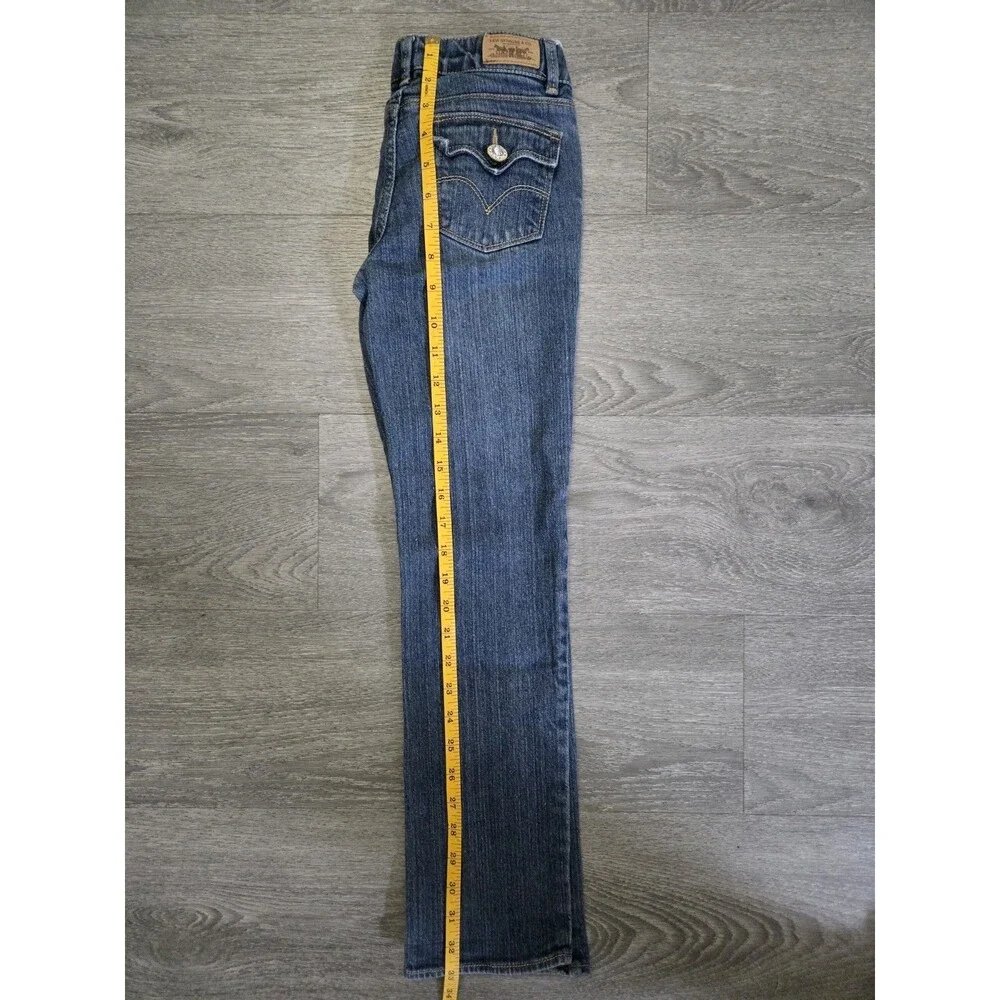 Levi's Slim Straight Jeans Girls Size 8 Regular Blue Stretch Denim 28x31